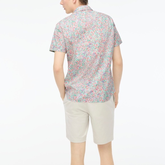 JCREW Size L Short-Sleeve Printed Flex Casual Shirt Floral Multi $89 BL165 - Picture 5 of 7